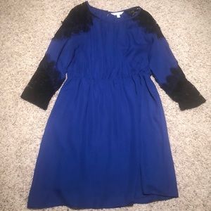 Charming Charlie Blue/Black Lace Dress